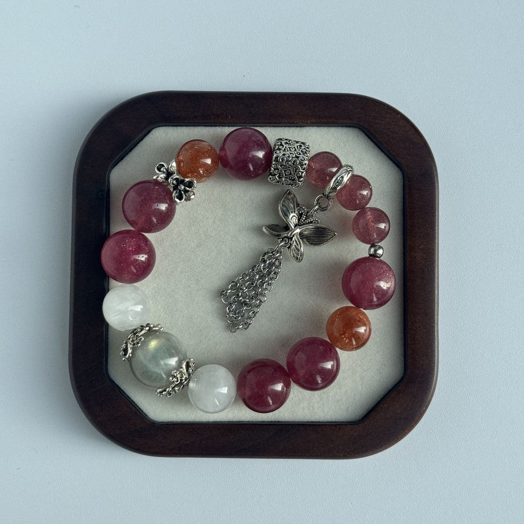 Taoist Blessed Labradorite & Moonstone Bracelet, Intuition & Transformation Amulet