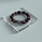 Taoist Blessed Lepidolite Bracelet, Bolivian Amethyst Top Bead