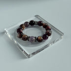 Taoist Blessed Lepidolite Bracelet, Bolivian Amethyst Top Bead
