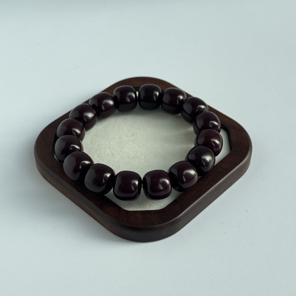 Taoist Blessed Mulberry Bodhi Seed Bracelet, Red Bodhi Root Mala Beads