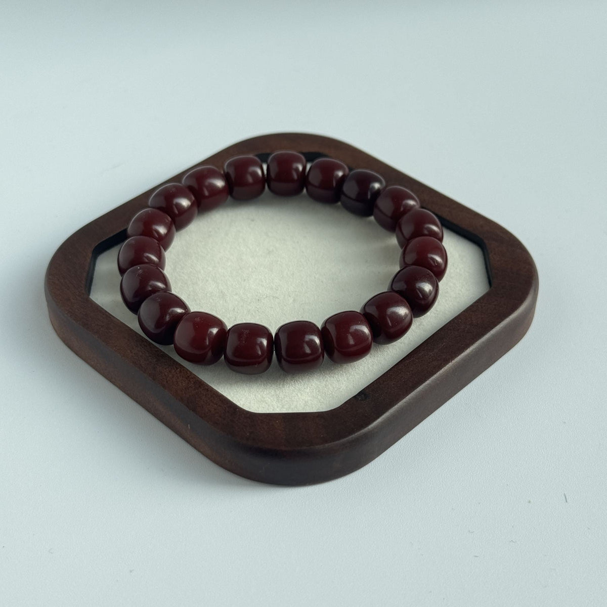 Taoist Blessed Mulberry Bodhi Seed Bracelet, Red Bodhi Root Mala Beads