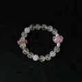 Taoist Blessed Multi-Stone moon Bracelet, Rose Quartz & Green Phantom Amulet