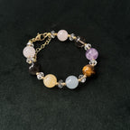 Taoist Blessed Multi-Stone Protection Bracelet, Amethyst & Tiger's Eye Amulet
