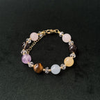 Taoist Blessed Multi-Stone Protection Bracelet, Amethyst & Tiger's Eye Amulet