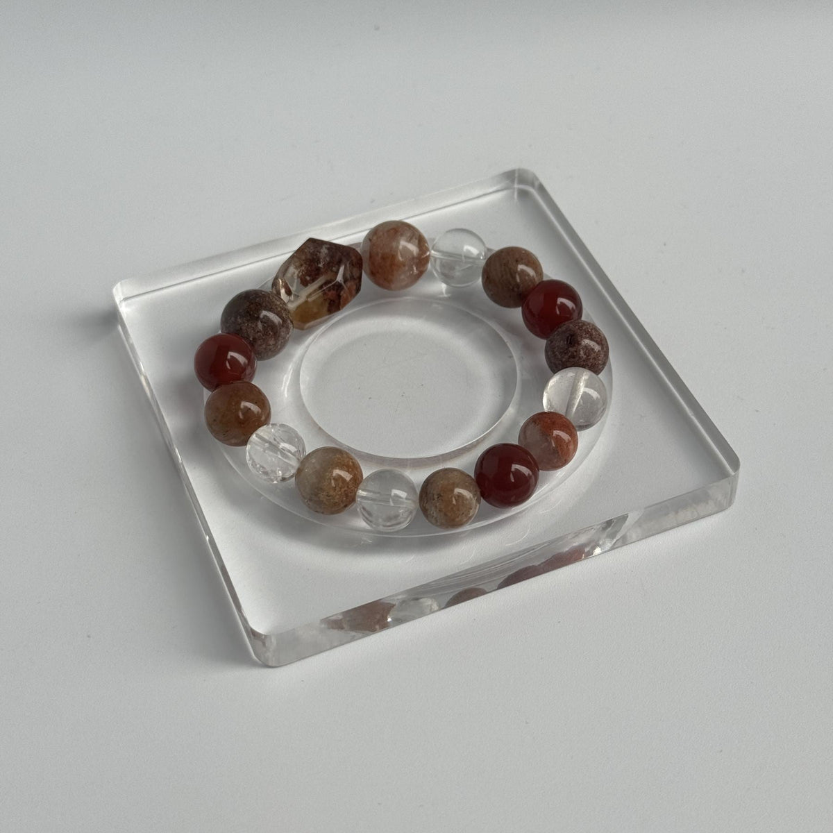 Taoist Blessed Multi-Stone Wealth & Luck Bracelet, Strawberry Quartz & Auralite 23 Amulet