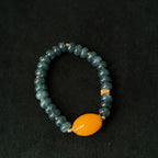 Taoist Blessed Natural Blue Jade Abacus Bead Bracelet | Harmony & Wealth Energy Jewelry