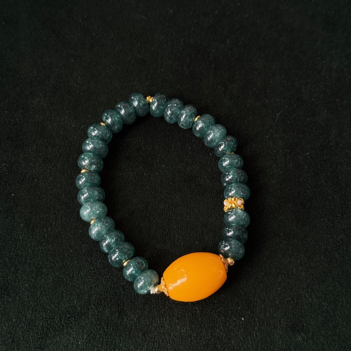 Taoist Blessed Natural Blue Jade Abacus Bead Bracelet | Harmony & Wealth Energy Jewelry