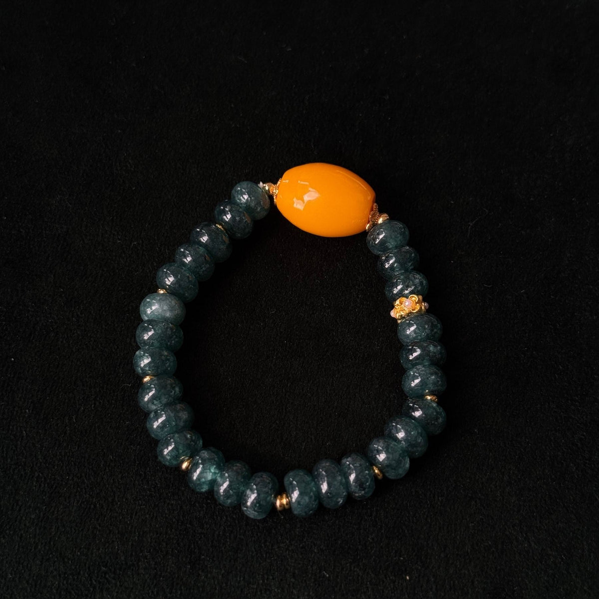 Taoist Blessed Natural Blue Jade Abacus Bead Bracelet | Harmony & Wealth Energy Jewelry