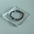 Taoist Blessed Old Green Sandalwood & Green Phantom Quartz Bracelet (8mm)