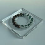 Taoist Blessed Old Green Sandalwood & Green Phantom Quartz Bracelet (8mm)