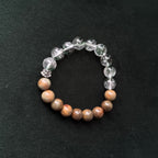 Taoist Blessed Old Green Sandalwood & Green Phantom Quartz Bracelet (8mm)