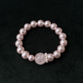 Taoist Blessed Pink Pearl & Rose Quartz Bracelet, Romantic Harmony Amulet