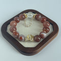 Taoist Blessed Red Agate Bracelet, Protection & Vitality Amulet with Zircon Bow