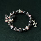 Taoist Blessed Rhodonite Butterfly Bracelet, Transformation & Emotional Healing Amulet