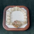 Taoist Blessed Rose Stone & Moonstone Bracelet, Feminine Energy & Grace Amulet