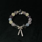 Taoist Blessed "Starry Bow" Multi-Stone Bracelet, Aquamarine & Amethyst Amulet