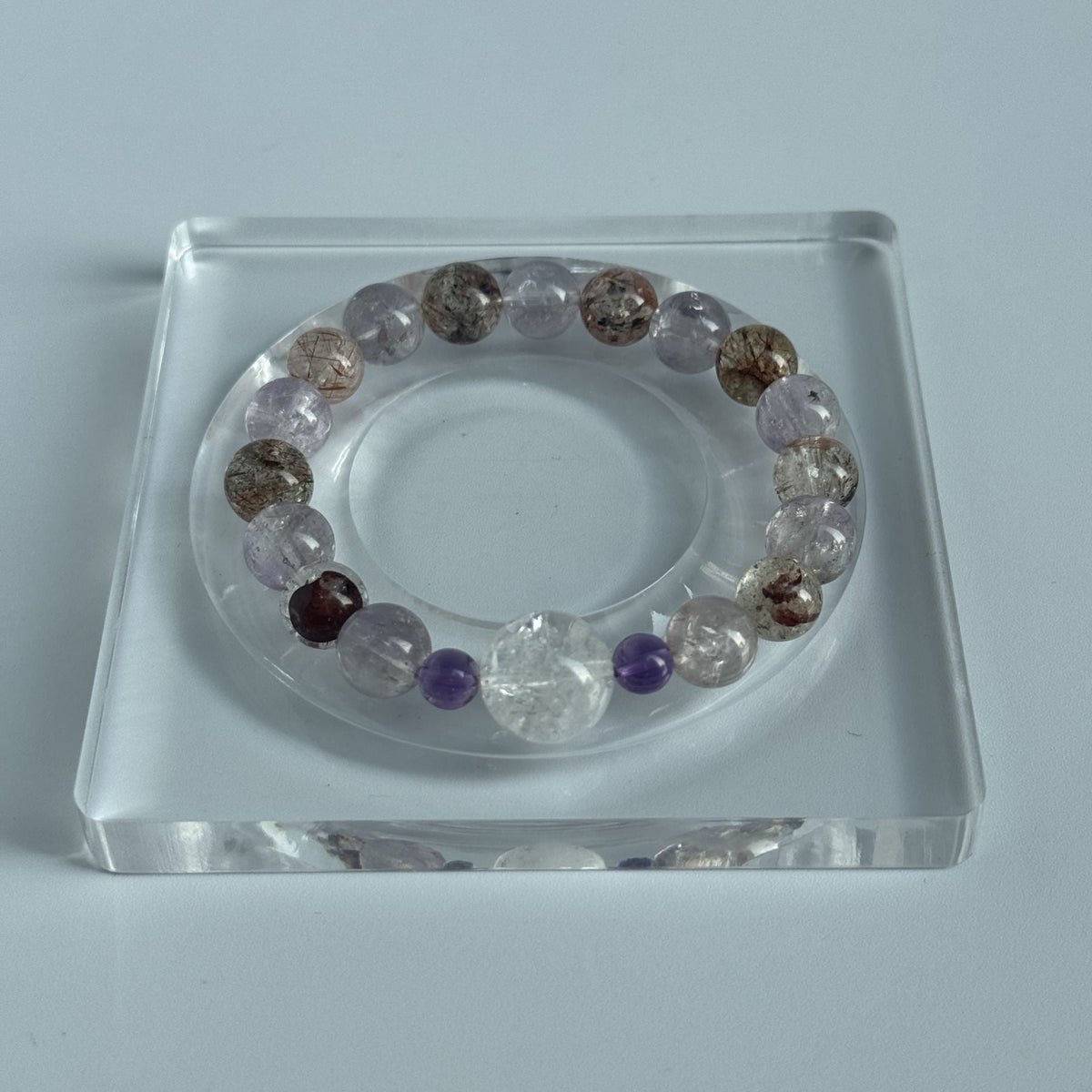 Taoist Blessed Super Seven & Amethyst Bracelet, Spiritual Growth & Healing Amulet