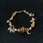 Taoist Blessed Tiger's Eye Charm Bracelet, Celestial Protection & Courage Amulet