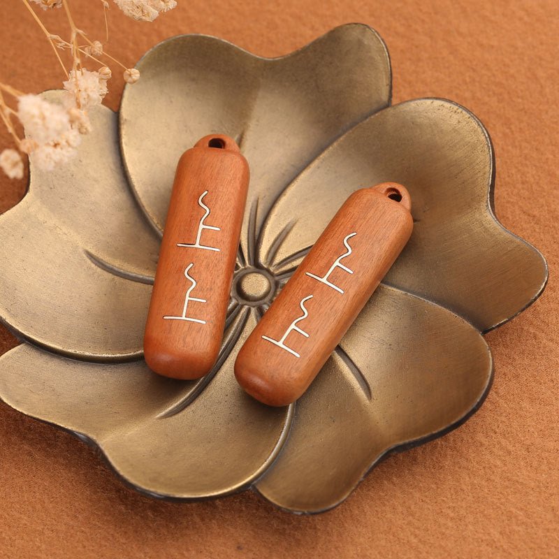 Taoist Charm – Lucky DIY Pendant in Thunderstruck Wood “Best Fortune” - EclipticJew