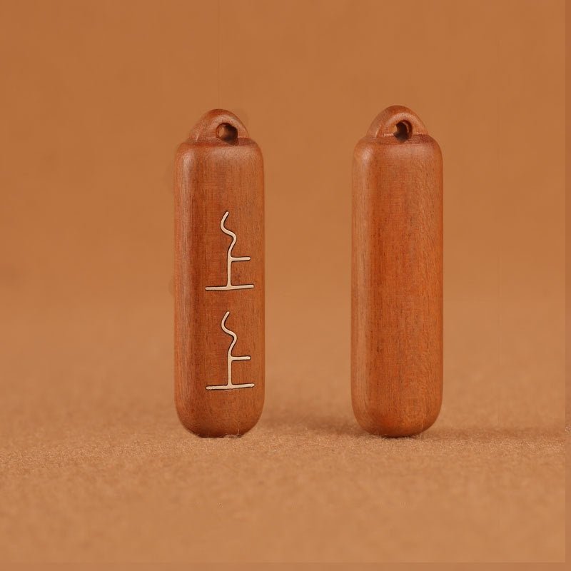 Taoist Charm – Lucky DIY Pendant in Thunderstruck Wood “Best Fortune” - EclipticJew