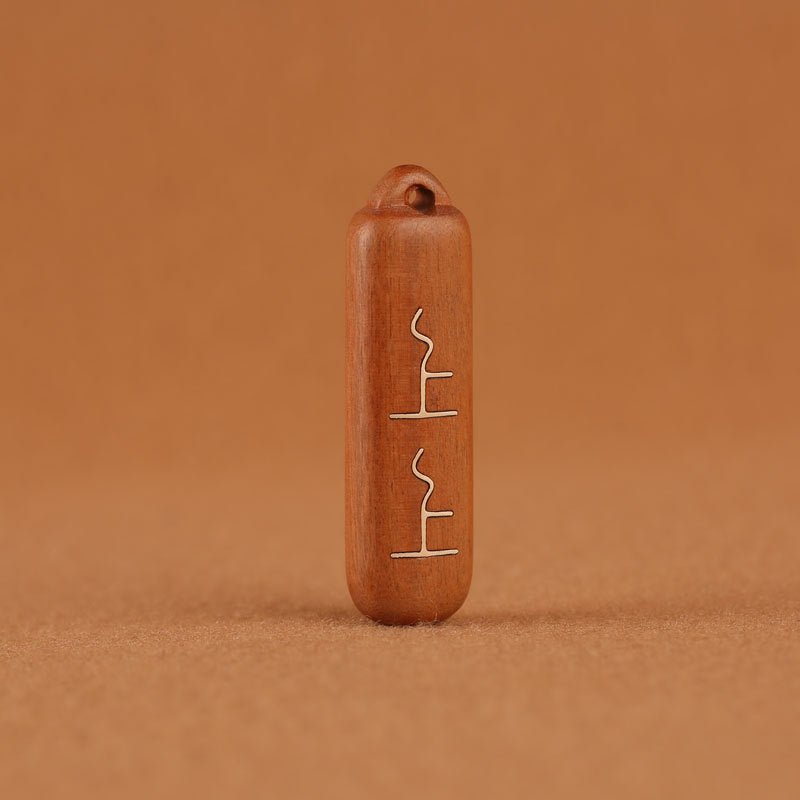 Taoist Charm – Lucky DIY Pendant in Thunderstruck Wood “Best Fortune” - EclipticJew