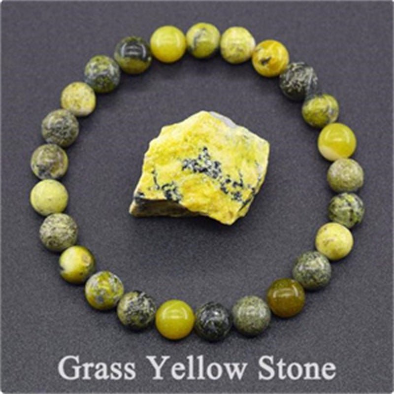 Tiger Eye Beaded Yoga Bracelet - Natural Stone Elastic - EclipticJew