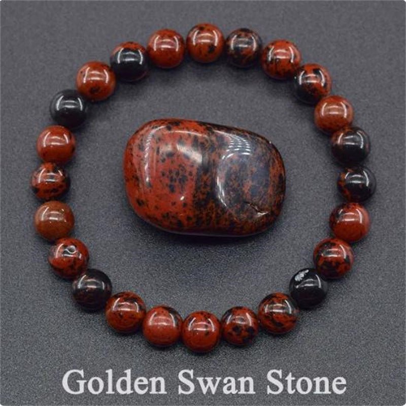 Tiger Eye Beaded Yoga Bracelet - Natural Stone Elastic - EclipticJew