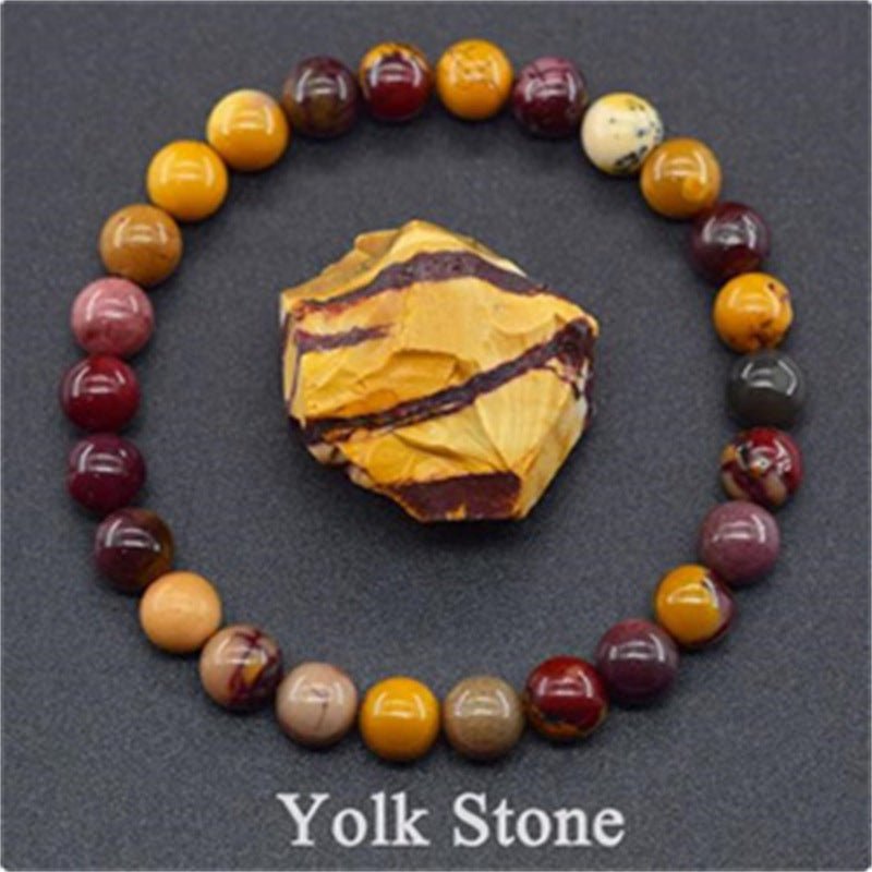 Tiger Eye Beaded Yoga Bracelet - Natural Stone Elastic - EclipticJew