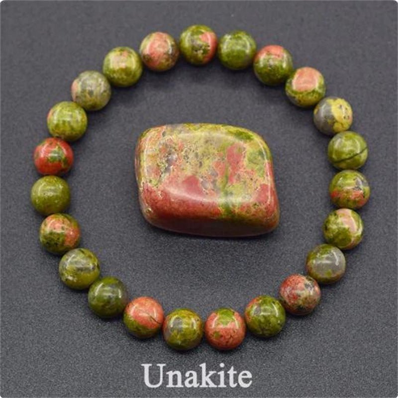 Tiger Eye Beaded Yoga Bracelet - Natural Stone Elastic - EclipticJew