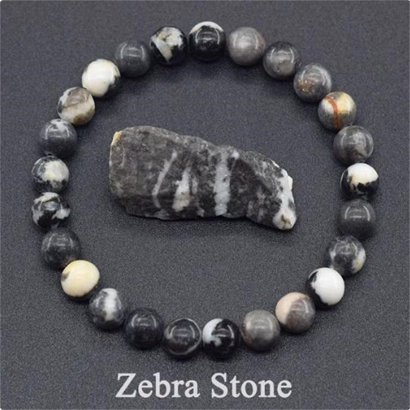 Tiger Eye Beaded Yoga Bracelet - Natural Stone Elastic - EclipticJew