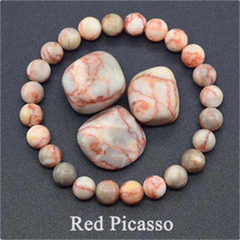 Tiger Eye Beaded Yoga Bracelet - Natural Stone Elastic - EclipticJew