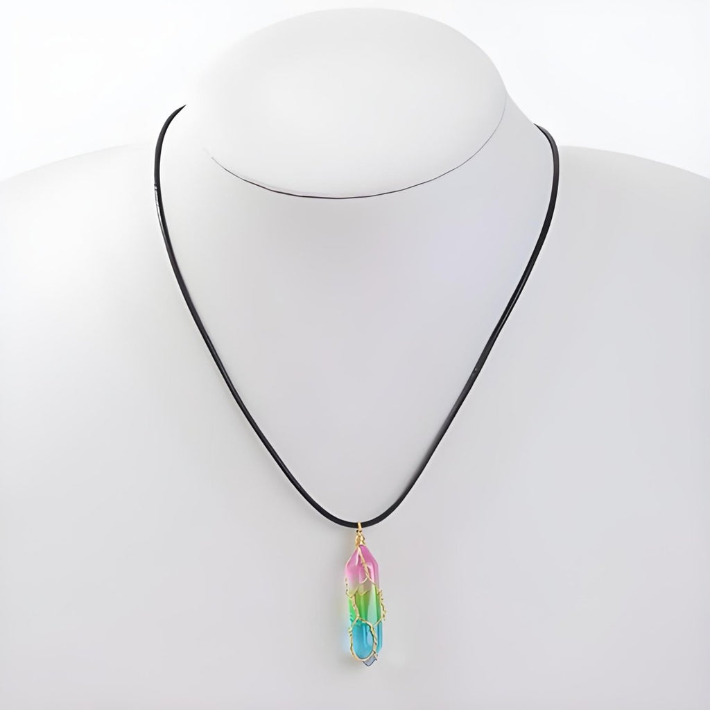 Transparent Geometric Diamond Crystal Necklace - EclipticJewpendant