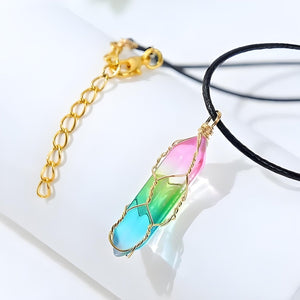 Transparent Geometric Diamond Crystal Necklace - EclipticJewpendant