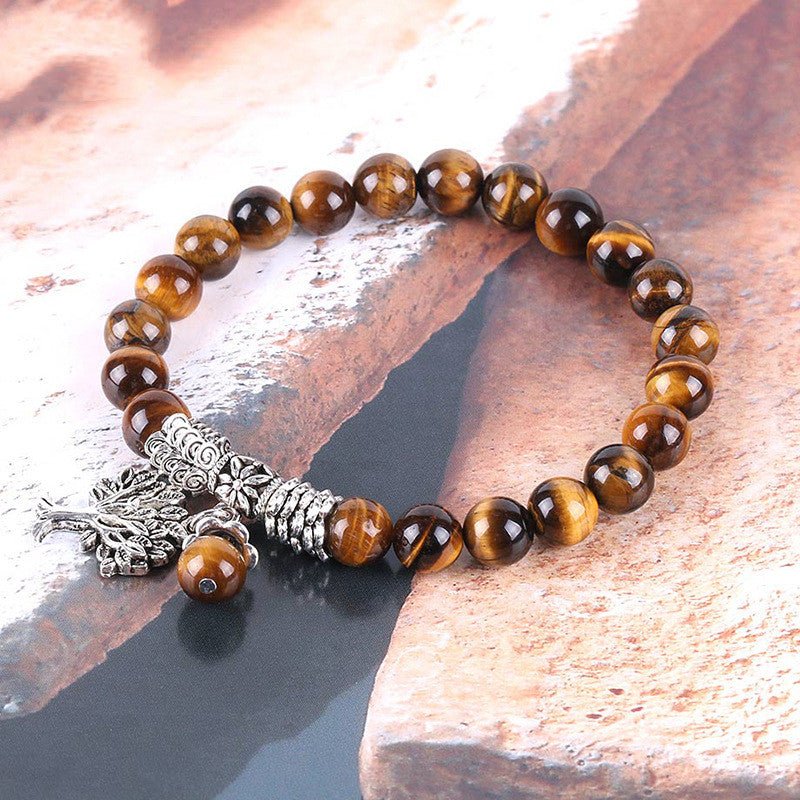 Tree Of Life Simple Natural Stone Bracelet - EclipticJew