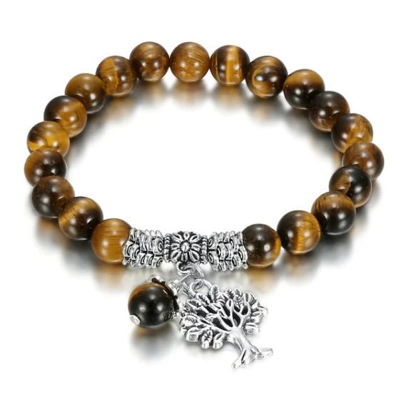 Tree Of Life Simple Natural Stone Bracelet - EclipticJew