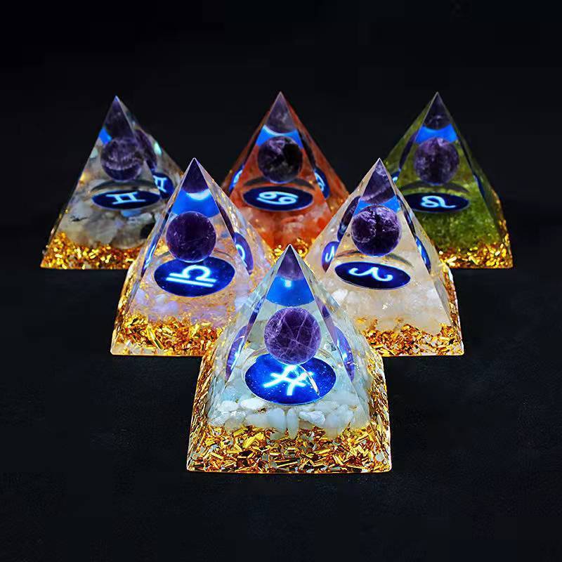 Twelve Constellation Chakra Pyramid Crystal Gravel Bedroom Ornament - EclipticJew
