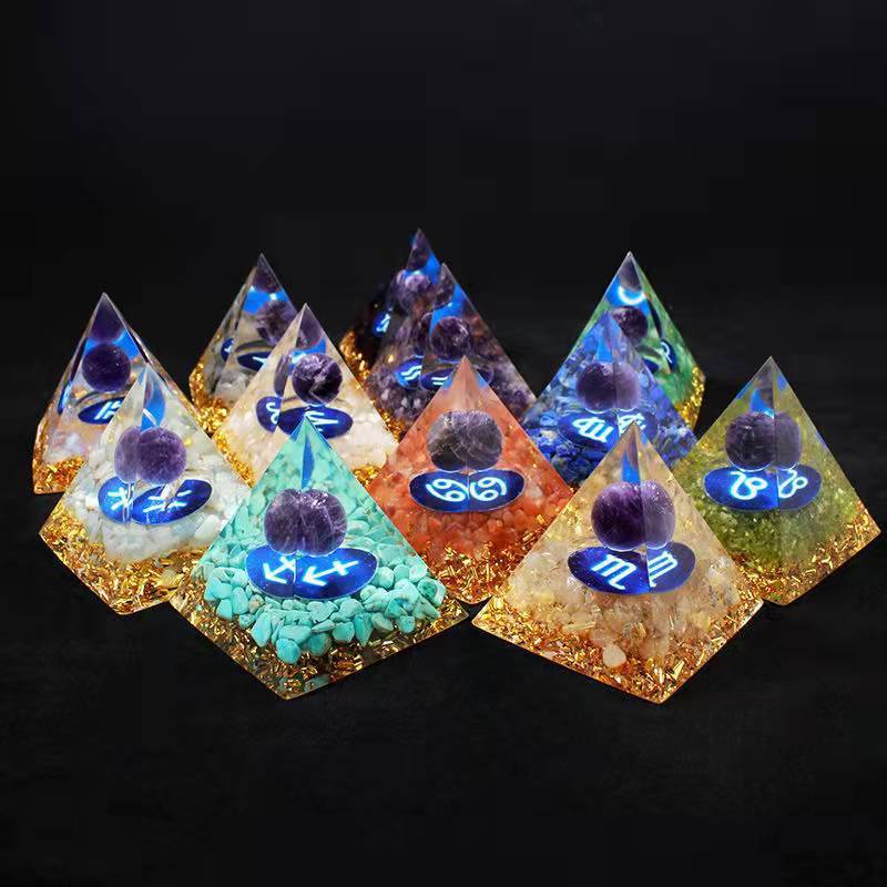 Twelve Constellation Chakra Pyramid Crystal Gravel Bedroom Ornament - EclipticJew