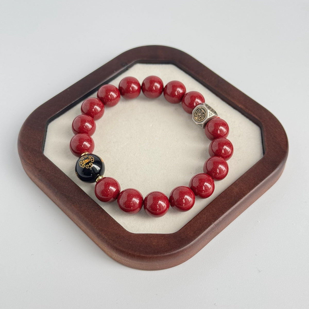 Vermilion Cinnabar Bracelet | Azure Dragon 8mm Beads Bracelet