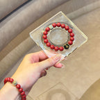Vermilion Cinnabar Bracelet | Azure Dragon 8mm Beads Bracelet