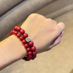 Vermilion Cinnabar Bracelet | Azure Dragon 8mm Beads Bracelet