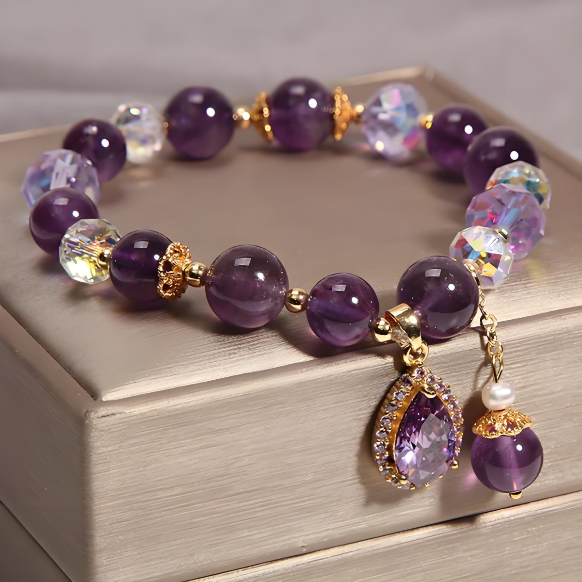 Vintage Amethyst Crystal Energy Bracelet - EclipticJewamethystBraceletsnew