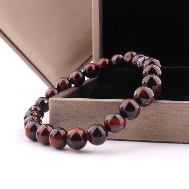 Vintage Style 8mm Red Tiger Eye Bracelet Anti-fatigue - EclipticJew