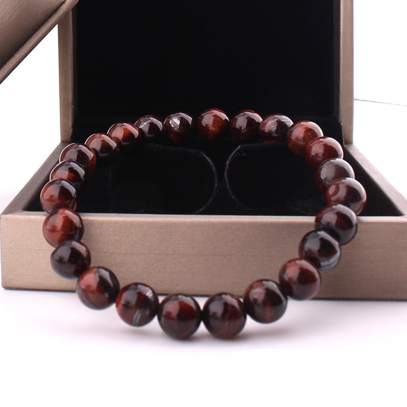 Vintage Style 8mm Red Tiger Eye Bracelet Anti-fatigue - EclipticJew