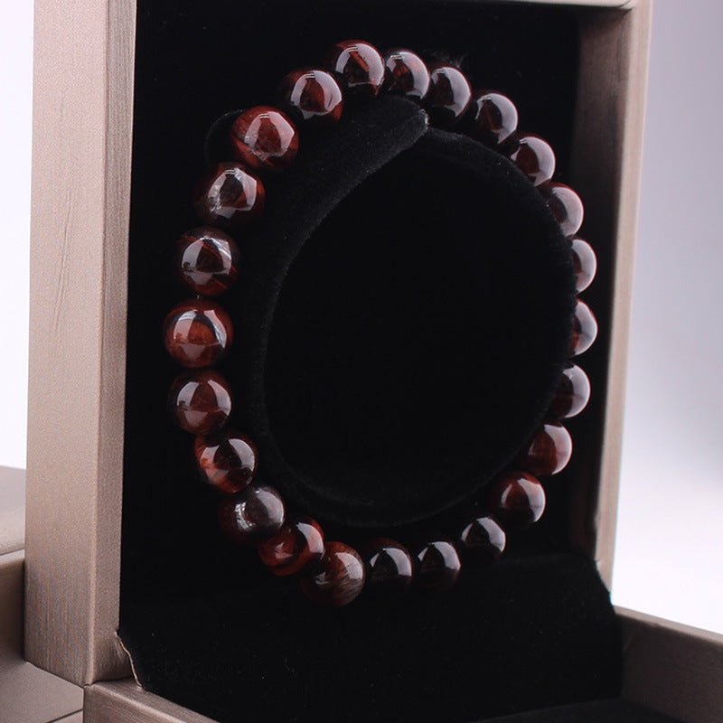Vintage Style 8mm Red Tiger Eye Bracelet Anti-fatigue - EclipticJew