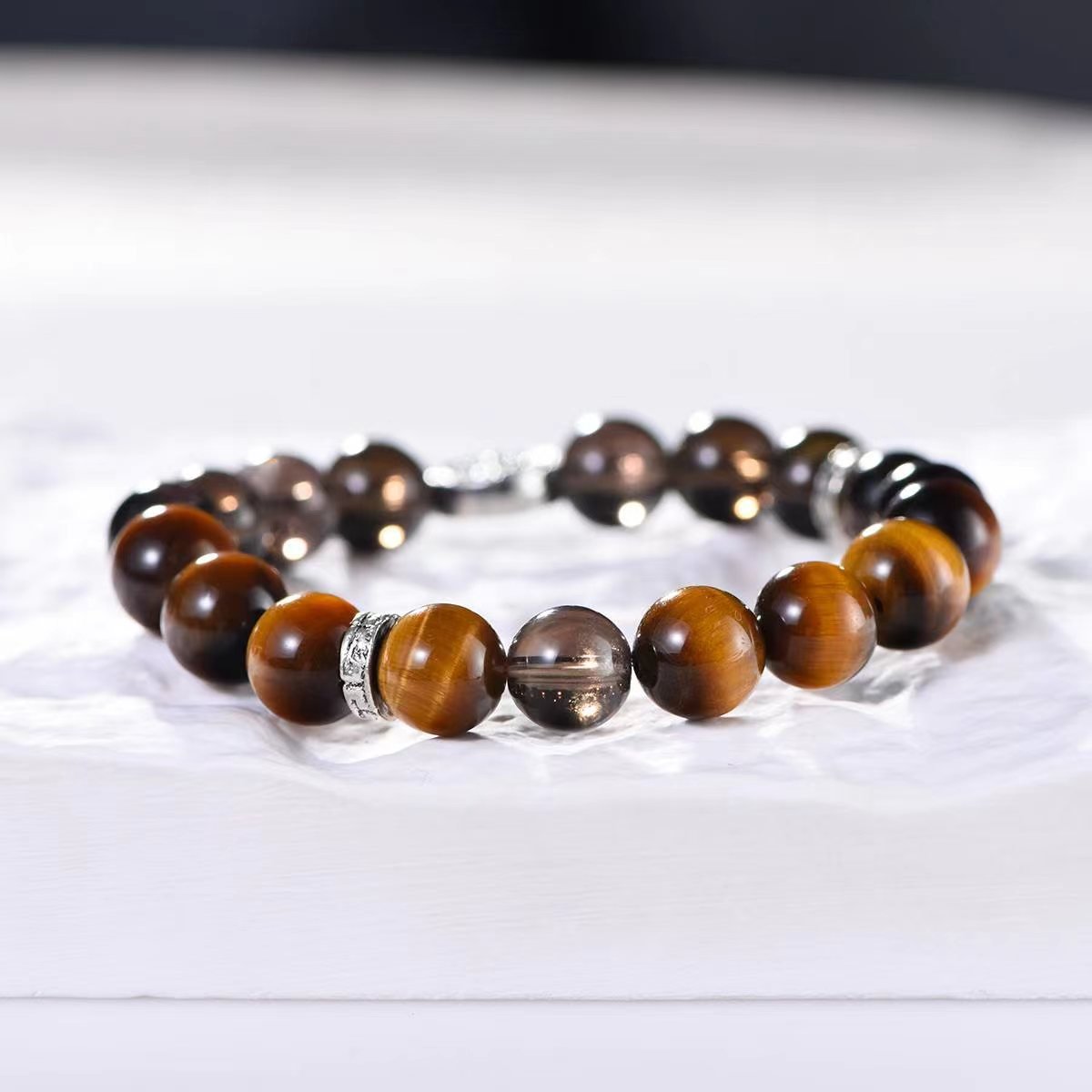 Visionary Guardian Tiger's Eye & Smoky Quartz Bracelet - EclipticJew