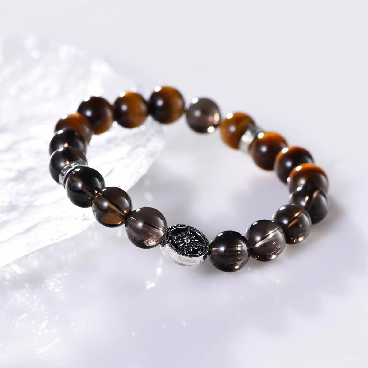 Visionary Guardian Tiger's Eye & Smoky Quartz Bracelet - EclipticJew