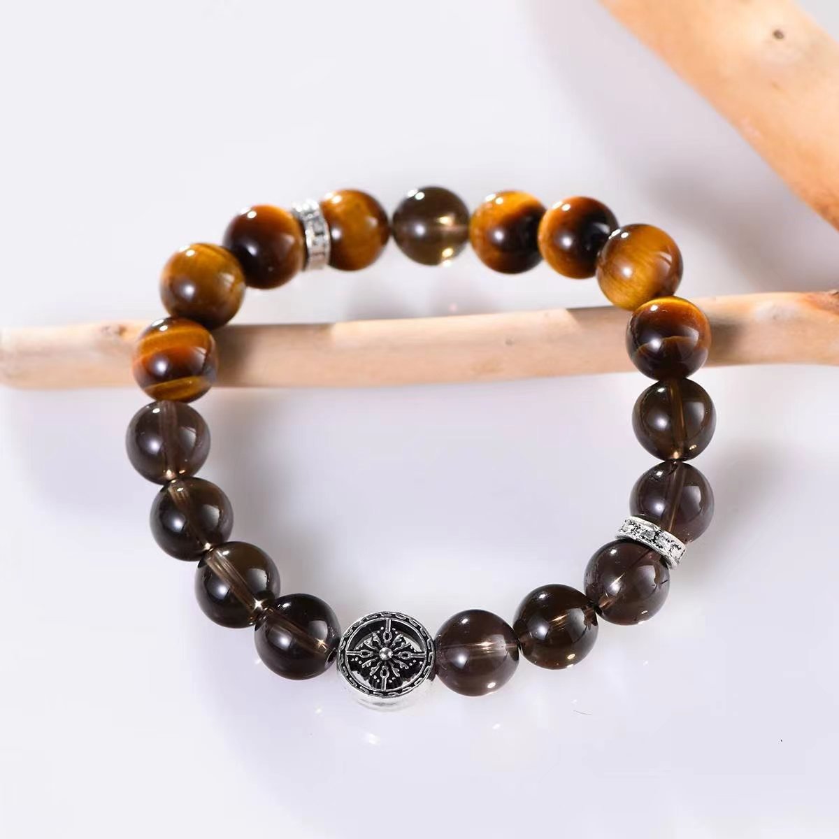 Visionary Guardian Tiger's Eye & Smoky Quartz Bracelet - EclipticJew
