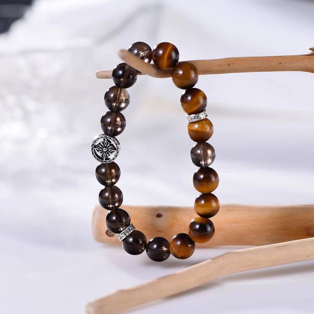 Visionary Guardian Tiger's Eye & Smoky Quartz Bracelet - EclipticJew