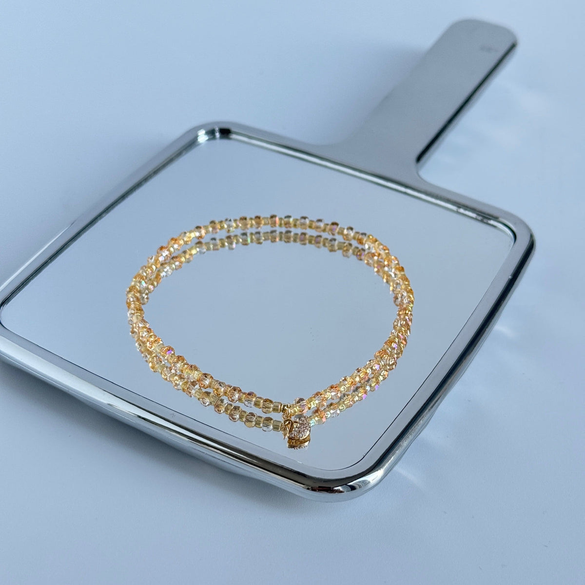Yellow Crystal Swan Anklet | Dainty Gold Swan Charm Anklet | Elegant Sparkling Foot Chain for Women